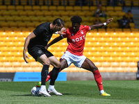 
Nuno Da Costa of Nottingham Forest battles for the ball during the Pre-season Friendly match between Port Vale and Nottingham Forest at Val...