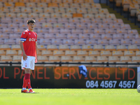 
Joe Lolley (23) of Nottingham Forest lines up a free-kick during the Pre-season Friendly match between Port Vale and Nottingham Forest at V...