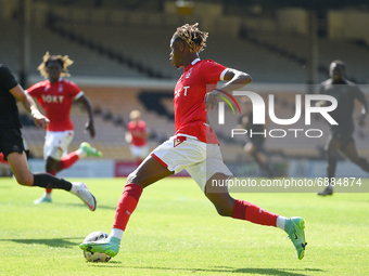 
Ateef Konate of Nottingham Forest in action during the Pre-season Friendly match between Port Vale and Nottingham Forest at Vale Park, Burs...