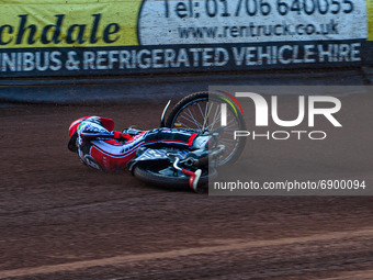  Sam McGurk   spins off during the National Development League match between Belle Vue Colts and Eastbourne Seagulls at the National Speedwa...