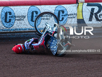  Sam McGurk   spins off during the National Development League match between Belle Vue Colts and Eastbourne Seagulls at the National Speedwa...