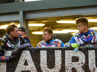 (l-r) Vinnie Foord  , Danno Verge  and Nathan Ablitt  during the National Development League match between Belle Vue Colts and Eastbourne S...