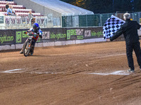  Jack Smith  takes the chequered flag to give the Belle Vue Cool Running Colts  a match win during the National Development League match bet...