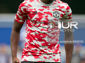   Teden Mengi of Manchester United looks on during the Pre-season Friendly match between Queens Park Rangers and Manchester United at the Ki...
