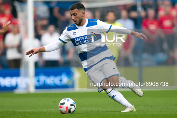  Ilias Chair of Queens Park Rangers controls the ball during the Pre-season Friendly match between Queens Park Rangers and Manchester Unite...