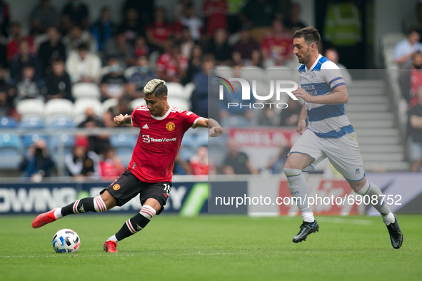   Andreas Pereira of Manchester United controls the ball during the Pre-season Friendly match between Queens Park Rangers and Manchester Uni...