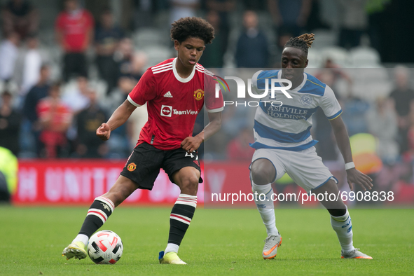   Shola Shoretire of Manchester United controls the ball during the Pre-season Friendly match between Queens Park Rangers and Manchester Uni...