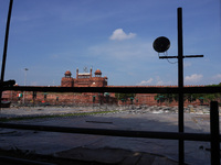 A view of Red fort as preparation go on ahead of India's 75th Independence day celebrations in New Delhi, India on August 5, 2021. Security...