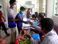 Students arrive at Dhaka University as reopen their residential halls after 18 months due to coronavirus emergency in Dhaka, Bangladesh, on...