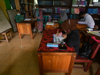 A number of students with disabilities participate in limited face-to-face learning at the Special School of SLB ABCD Muhammadiyah in Palu,...