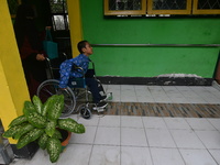 A number of students with disabilities participate in limited face-to-face learning at the Special School of SLB ABCD Muhammadiyah in Palu,...