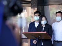 President Tsai visits the Kaohsiung fire victims at Kaohsiung University Medical Chung-Ho Memorial Hospital, in Kaohsiung, Taiwan, on Octobe...