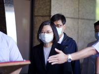 President Tsai visits the Kaohsiung fire victims at Kaohsiung University Medical Chung-Ho Memorial Hospital, in Kaohsiung, Taiwan, on Octobe...