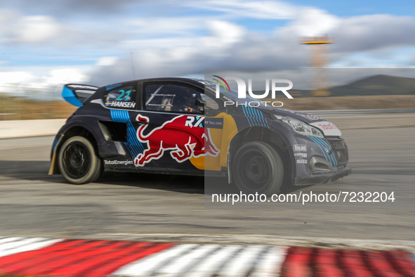 Timmy HANSEN (SWE) in Peugeot 208 of Hansen World RX Team in action during the Semi-Final of World RX of Portugal 2021, at Montalegre Intern...