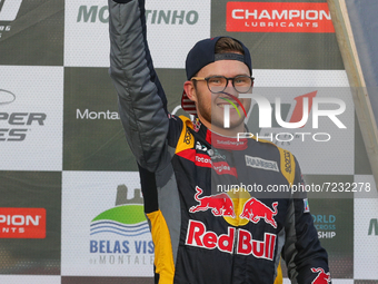 Kevin HANSEN (SWE) in Podium Ceremony of World RX of Portugal 2021, at Montalegre International Circuit, on 17 October, 2021 in Montalegre,...