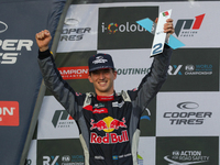 Timmy HANSEN (SWE) in Podium Ceremony of World RX of Portugal 2021, at Montalegre International Circuit, on 17 October, 2021 in Montalegre,...