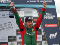Yury BELEVSKIY (CHE) Winner of European Championship in Podium Ceremony of World RX of Portugal 2021, at Montalegre International Circuit, o...