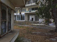 An abandoned hotel building, fenced off by the Turkish military since 1974, in the abandoned coastal area of Varosha, a suburb of the city o...