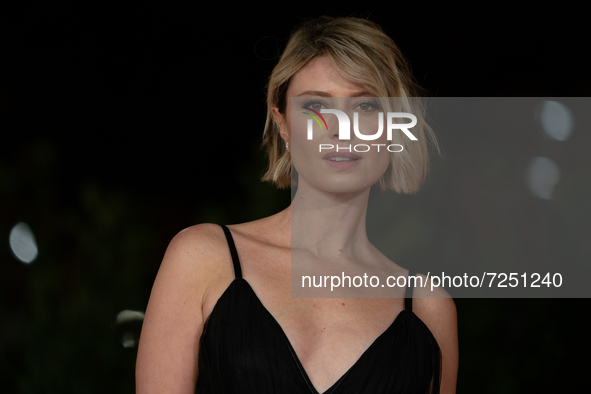 Euridice Axen attends the red carpet of the movie "A casa tutti bene" during the 16th Rome Film Fest 2021 on October 21, 2021 in Rome, Italy...