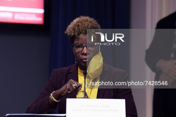 DC Department of Health LaQuandra Nesbitt hold a press conference about Covid19 pandemic Situational Update today on November 16, 2021 at Jo...