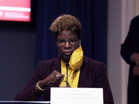 DC Department of Health LaQuandra Nesbitt hold a press conference about Covid19 pandemic Situational Update today on November 16, 2021 at Jo...