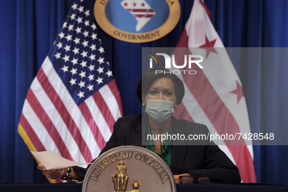 DC Mayor Muriel Bowser hold a press conference about Covid19 pandemic Situational Update today on November 16, 2021 at John A. Wilson Buildi...