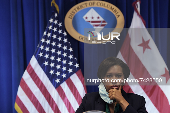 DC Mayor Muriel Bowser hold a press conference about Covid19 pandemic Situational Update today on November 16, 2021 at John A. Wilson Buildi...