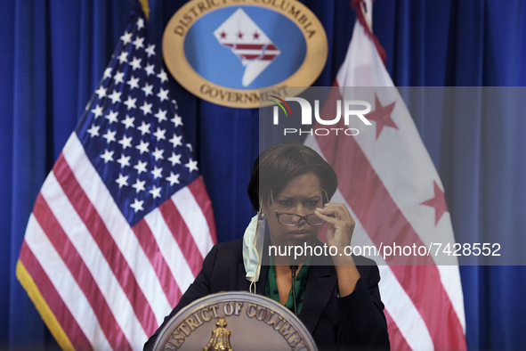 DC Mayor Muriel Bowser hold a press conference about Covid19 pandemic Situational Update today on November 16, 2021 at John A. Wilson Buildi...