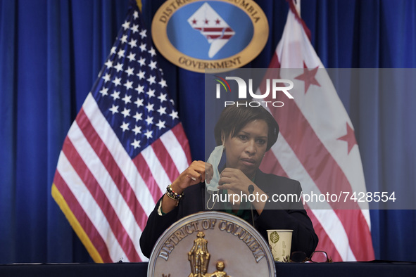 DC Mayor Muriel Bowser hold a press conference about Covid19 pandemic Situational Update today on November 16, 2021 at John A. Wilson Buildi...