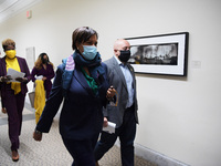 DC Mayor Muriel Bowser arrives to hold a press conference about Covid19 pandemic Situational Update today on November 16, 2021 at John A. Wi...