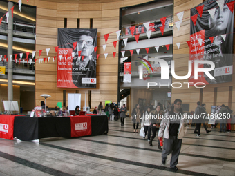 Students walk through Vari Hall at York University in Toronto, Ontario, Canada. York University is a public research university in Toronto,...