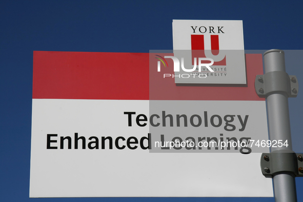 Technology Enhanced Learning sign at York University in Toronto, Ontario, Canada. York University is a public research university in Toronto...