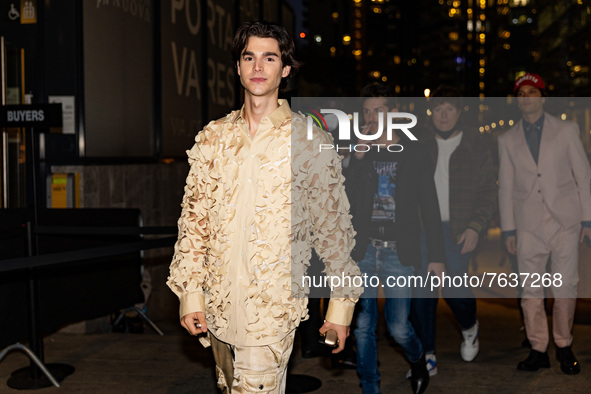 Álvaro Mel attends the Dsquared2 Fashion Show during the Milan Men's Fashion Week - Fall/Winter 2022/2023 on January 14, 2022 in Milan, Ital...