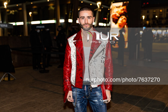 Pelayo Díaz attends the Dsquared2 Fashion Show during the Milan Men's Fashion Week - Fall/Winter 2022/2023 on January 14, 2022 in Milan, Ita...