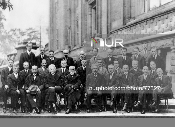 BELGIUM Brussels -- 1927 -- The Solvay Conference on Quantum Mechanics. Photograph by Benjamin Couprie, Institut International de Physique S...