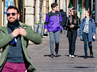 From tomorrow, 11 February, the requirement to wear a mask outdoors as mentioned in Italy, in Rieti, on 10 February 2022.  (