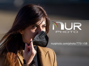 From tomorrow, 11 February, the requirement to wear a mask outdoors as mentioned in Italy, in Rieti, on 10 February 2022.  (