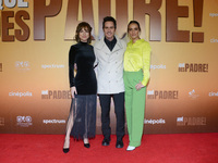 Fiona Palomo, Paly Duval, Mauricio Ochmann,  pose for photos during the red carpet of ‘Que Despadre’ film premiere at Cinepolis Gran Terraza...