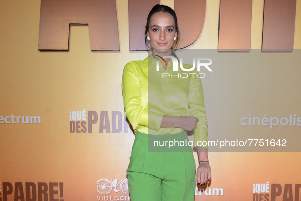 Paly Duval poses for photos during the red carpet of ‘Que Despadre’ film premiere at Cinepolis Gran Terraza Coapa. On February 9, 2022 in Me...