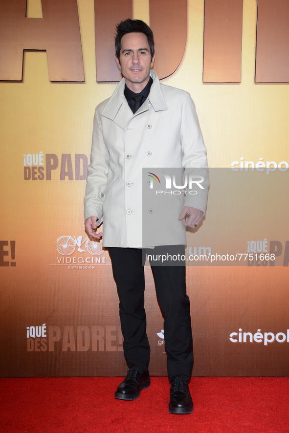 Actor Mauricio Ochmann poses for photos during the red carpet of ‘Que Despadre’ film premiere at Cinepolis Gran Terraza Coapa. On February 9...