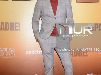 Singer Alexander Acha poses for photos during the red carpet of ‘Que Despadre’ film premiere at Cinepolis Gran Terraza Coapa. On February 9,...