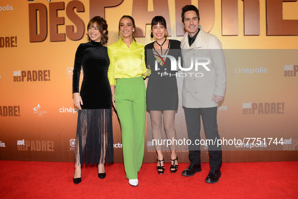 Fiona Palomo, Paly Duval, Ana Claudia Talancón, Mauricio Ochmann,  pose for photos during the red carpet of ‘Que Despadre’ film premiere at...