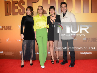 Fiona Palomo, Paly Duval, Ana Claudia Talancón, Mauricio Ochmann,  pose for photos during the red carpet of ‘Que Despadre’ film premiere at...