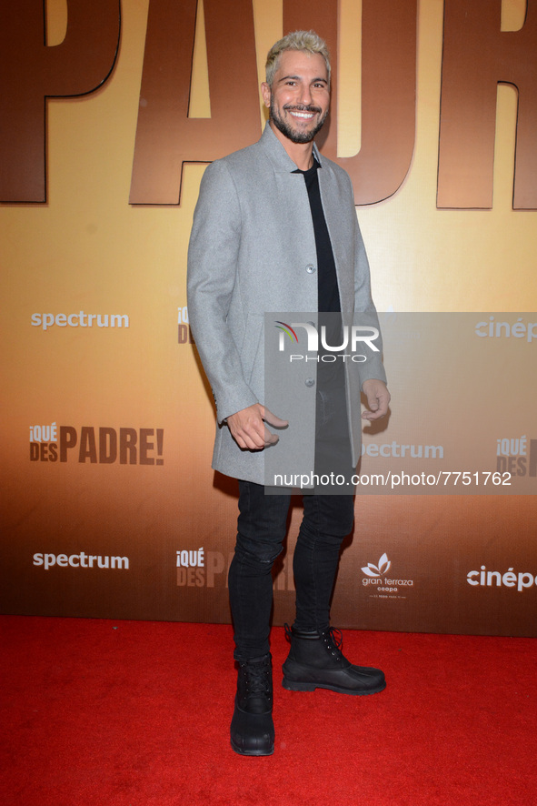 Model Uriel del Toro poses for photos during the red carpet of ‘Que Despadre’ film premiere at Cinepolis Gran Terraza Coapa. On February 9,...