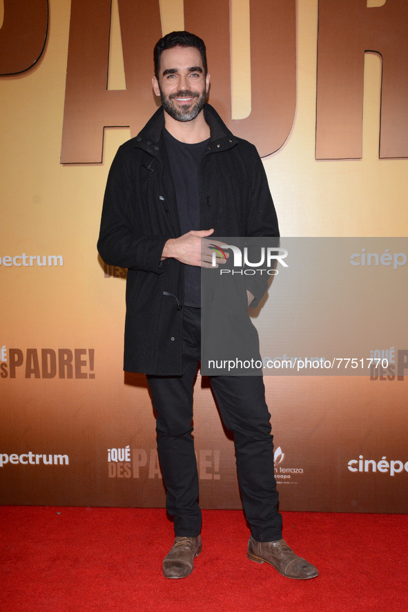 Actor Marcus Ornellas poses for photos during the red carpet of ‘Que Despadre’ film premiere at Cinepolis Gran Terraza Coapa. On February 9,...