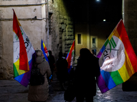 In six Lazio squares the #lostessobacio initiative for the visibility of lesbian and gay couples. Baci Perugina and postcards were distribut...