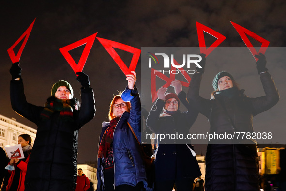 People attend 'Stop Lex Czarnek' protest at the Main Square in Krakow, Poland on February 15, 2022. So-called 'Lex Czarnek' proposed by the...