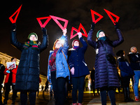 People attend 'Stop Lex Czarnek' protest at the Main Square in Krakow, Poland on February 15, 2022. So-called 'Lex Czarnek' proposed by the...