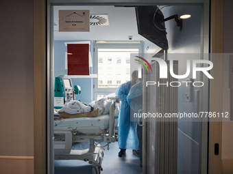 Hospital Sao Joao ward, on the day the Government presents the relief of restrictions, on February 17, 2022, Porto, Portugal. (