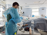 Intensive care wing with various pathologies, at Hospital Sao Joao, on the day the government presents relief from restrictions, on February...